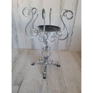 Metal silver swirl candle holder Halloween home decor figure